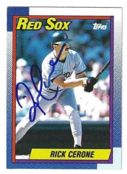 Autographed RICK CERONE Boston Red Sox 1990 Topps Card