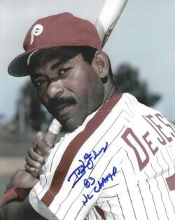AUTOGRAPHED IVAN DEJESUS "93 NL Champ" 8X10 Philadelphia Phillies Photo
