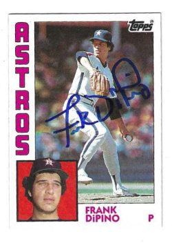 Autographed FRANK DIPINO Houston Astros 1984 Topps Card