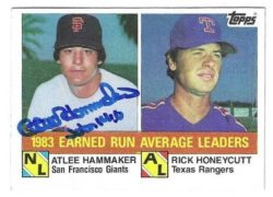 Autographed ATLEE HAMMAKER San Francisco Giants 1984 Topps Card