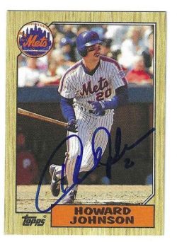 Autographed Howard Johnson New York Mets 1987 Topps card #267