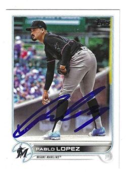 Autographed PABLO LOPEZ Miami Marlins 2022 Topps Card #644