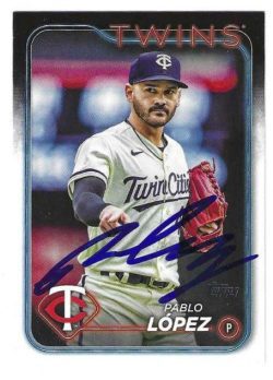 Autographed PABLO LOPEZ Minnesota Twins 2024 Topps Card #651