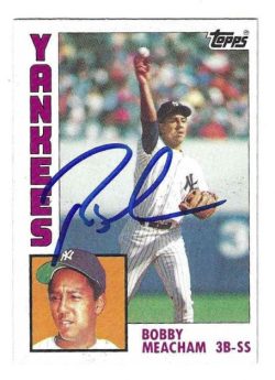 Autographed BOBBY MEACHAM New York Yankees 1984 Topps Card