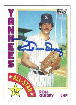 Autographed RON GUIDRY New York Yankees 1984 Topps Card