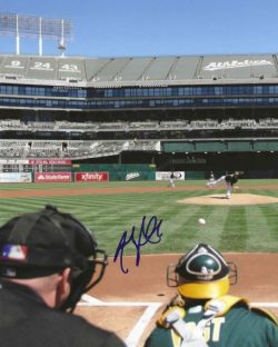 AUTOGRAPHED JARROD PARKER 8X10 Oakland A's Photo