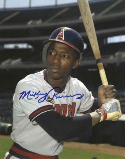 AUTOGRAPHED MICKEY RIVERS 8X10 California Angels Photo