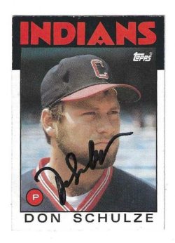 Autographed DON SCHULZE Cleveland Indians 1986 Topps Card