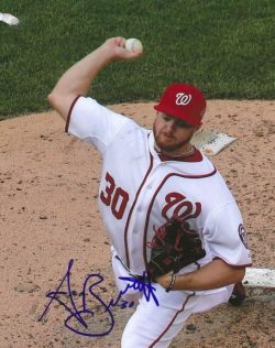 AUTOGRAPHED AARON BARRETT 8X10 Washington Nationals photo