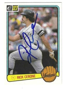 Autographed RICK CERONE New York Yankees 1983 Donruss Card