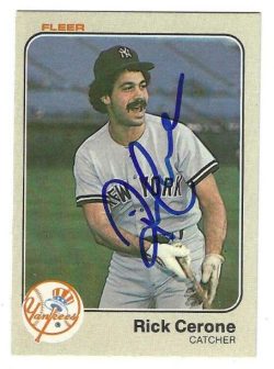 Autographed RICK CERONE New York Yankees 1983 Fleer Card