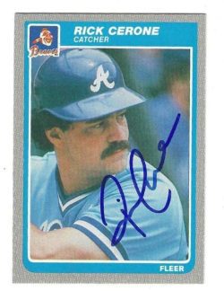 Autographed RICK CERONE Atlanta Braves 1985 Fleer Card