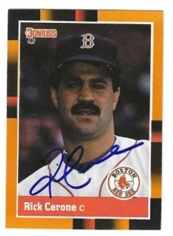Autographed RICK CERONE Boston Red Sox 1988 Donruss Best Card