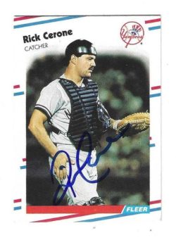 Autographed RICK CERONE New York Yankees 1988 Fleer Card