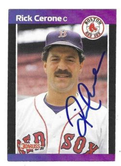 Autographed RICK CERONE Boston Red Sox 1989 Donruss Card