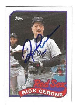 Autographed RICK CERONE Boston Red Sox 1989 Topps Card