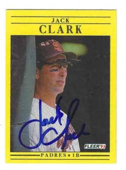 Autographed JACK CLARK San Diego Padres 1991 Fleer Card
