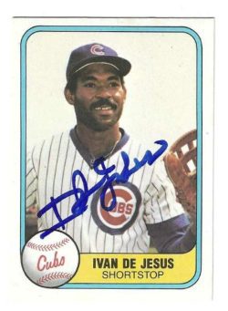 Autographed IVAN DEJESUS Chicago Cubs 1981 Fleer Card
