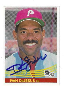 Autographed IVAN DEJESUS Philadelphia Phillies 1984 Donruss Card