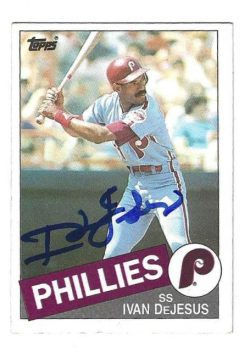 Autographed IVAN DEJESUS Philadelphia Phillies 1985 Topps Card