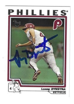Autographed LENNY DYKSTRA Philadelphia Phillies 2004 Topps Retired Signature Edition Card