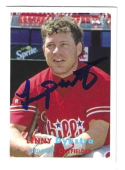 Autographed LENNY DYKSTRA Philadelphia Phillies 2015 Topps Archives Card