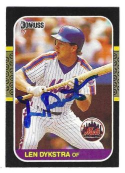 Autographed LENNY DYKSTRA New York Mets 1987 Donruss card
