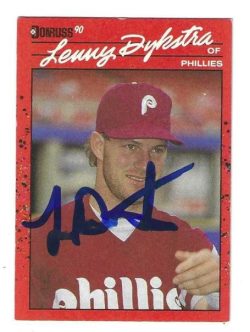 Autographed LENNY DYKSTRA Philadelphia Phillies 1990 Donruss Card
