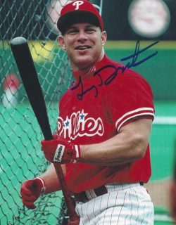 AUTOGRAPHED LENNY DYKSTRA 8X10 Philadelphia Phillies photo