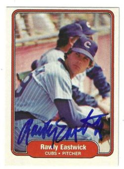 Autographed RAWLEY EASTWICK Chicago Cubs 1982 Fleer Card