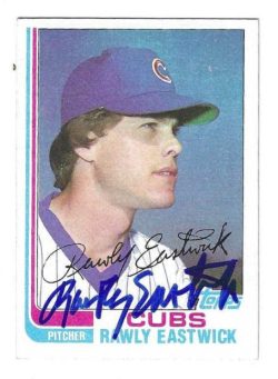 Autographed RAWLEY EASTWICK Chicago Cubs 1982 Topps Card