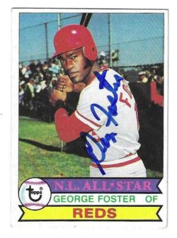 Autographed GEORGE FOSTER Cincinnati Reds 1979 Topps Card