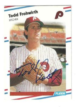 Autographed TODD FROHWIRTH Philadelphia Phillies 1988 Fleer Card