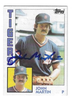Autographed JOHN MARTIN Detroit Tigers 1984 Topps Card