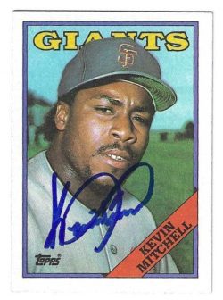 Autographed KEVIN MITCHELL San Francisco Giants 1988 Topps Card