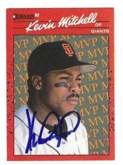 Autographed KEVIN MITCHELL San Francisco Giants 1990 Donruss Card