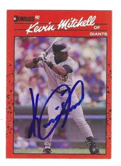 Autographed KEVIN MITCHELL San Francisco Giants 1990 Donruss Card