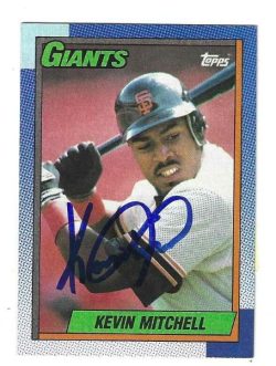 Autographed KEVIN MITCHELL San Francisco Giants 1990 Topps Card