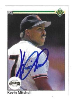 Autographed KEVIN MITCHELL San Francisco Giants 1990 Upper Deck Card