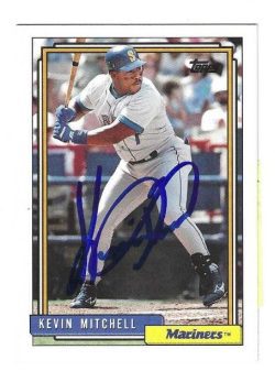 Autographed KEVIN MITCHELL Seattle Mariners 1992 Topps Card