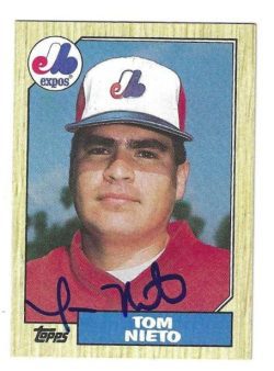 Autographed TOM NIETO Montreal Expos 1987 Topps Card