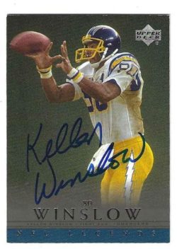 Autographed Kellen Winslow San Diego Chargers 2000 Upper Deck Legends Card