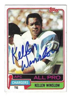 Autographed Kellen Winslow San Diego Chargers 1981 Topps Card