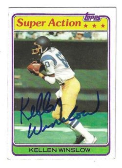 Autographed Kellen Winslow San Diego Chargers 1981 Topps Card