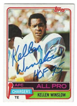 Autographed Kellen Winslow "HOF 95" San Diego Chargers 1981 Topps Card