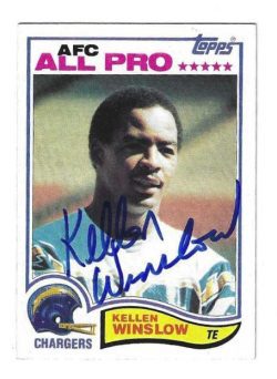 Autographed Kellen Winslow San Diego Chargers 1982 Topps Card