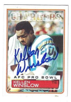 Autographed Kellen Winslow San Diego Chargers 1983 Topps Card