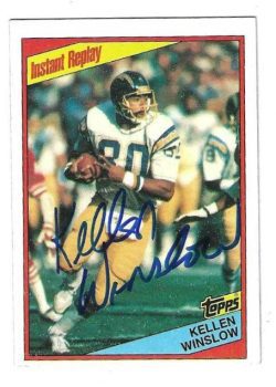Autographed Kellen Winslow San Diego Chargers 1984 Topps Card