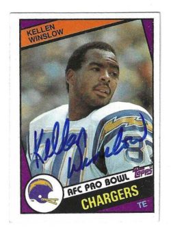Autographed Kellen Winslow San Diego Chargers 1984 Topps Card