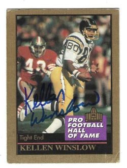 Autographed Kellen Winslow San Diego Chargers 1991 Enor Card